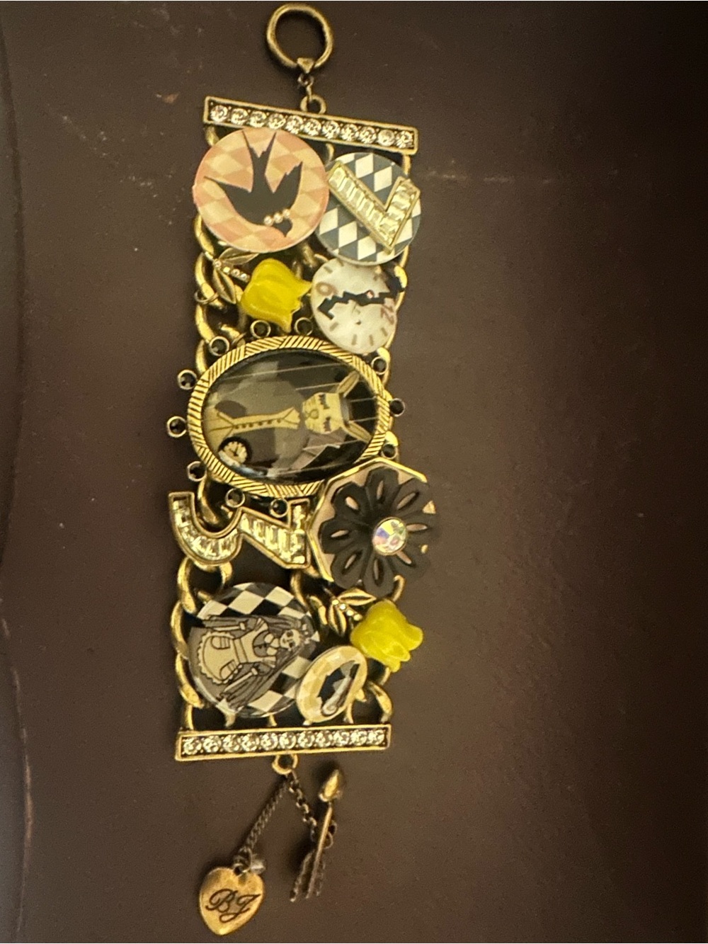 Betsey Johnson Alice in Wonderland Vintage Rare Bracelet